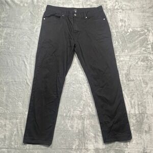 Alfani Mens Black Cotton Spandex Straight Leg Pants Size 33W 30L